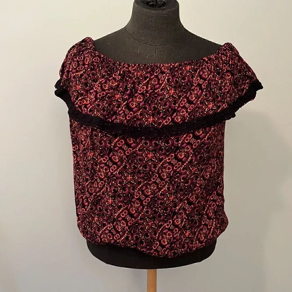 Mossimo Women's Pink and Coral Off Shoulder Top